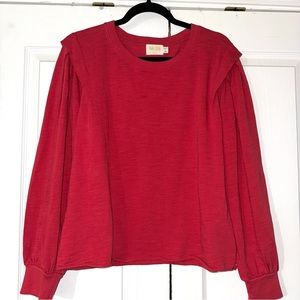 Nation LTD - Princess Sleeve Sweatshirt Top Womens Size Pink Red Small